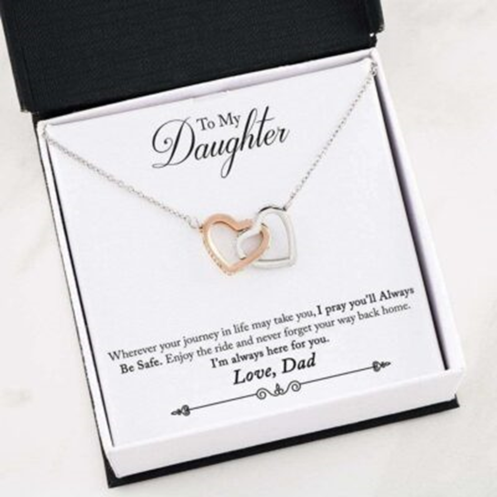 Daughter Necklace, Dad To Daughter Necklace Gift, Always Be Safe Inseparable Necklace Message Card - Thegiftio UK