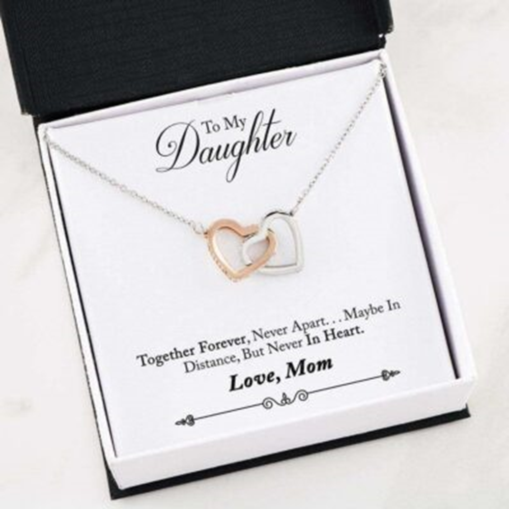 Daughter Necklace, To My Daughter Necklace Gift, Together Forever Inseparable Love Message Card - Thegiftio UK