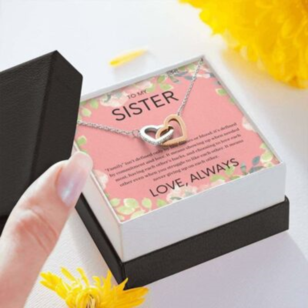 Sister Necklace, To My Sister Necklace Gift , Defined By Commitment And Love - Thegiftio UK