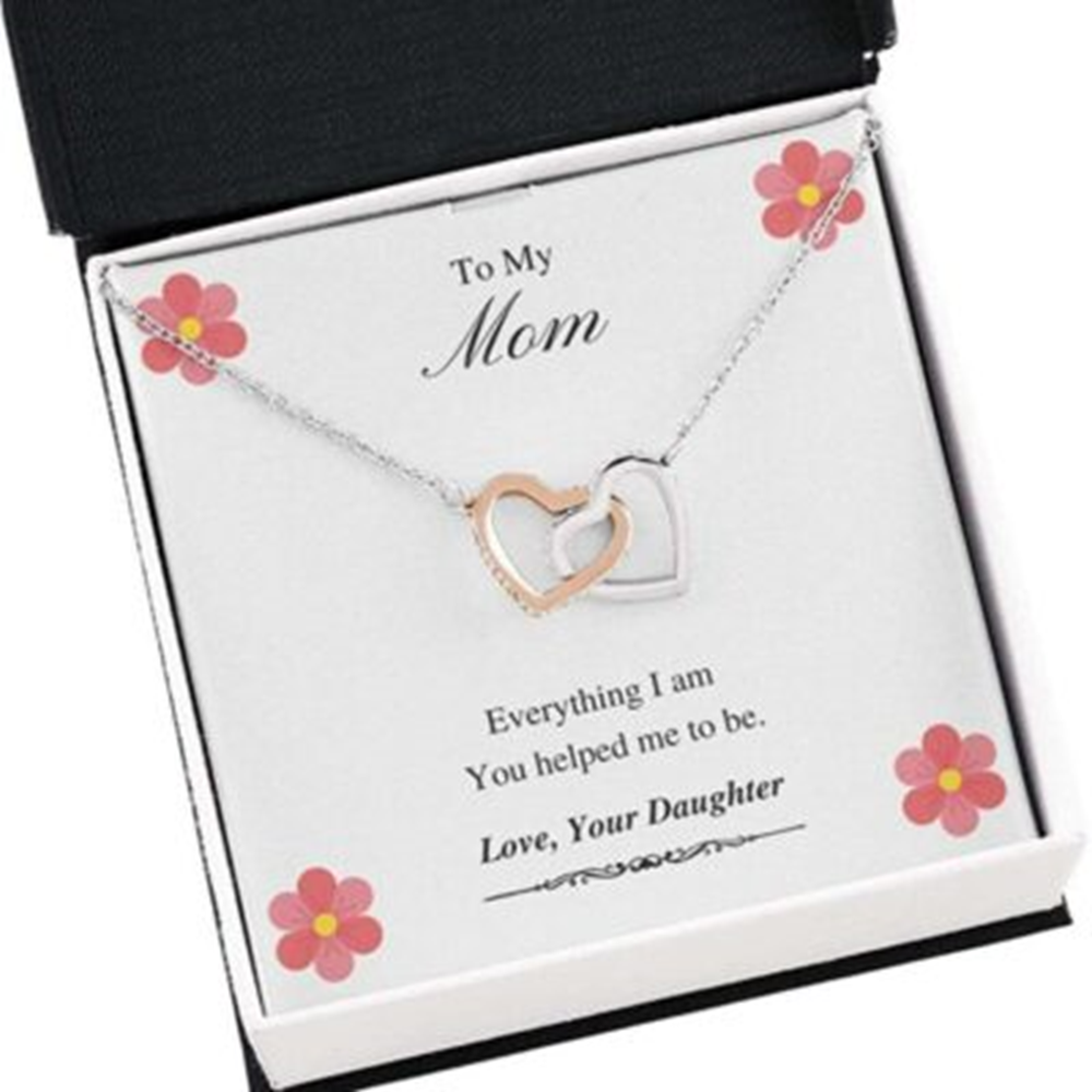 Mom Necklace, To My Mom Necklace Gift , Everything I Am , Because Of You Mom Necklace - Thegiftio UK