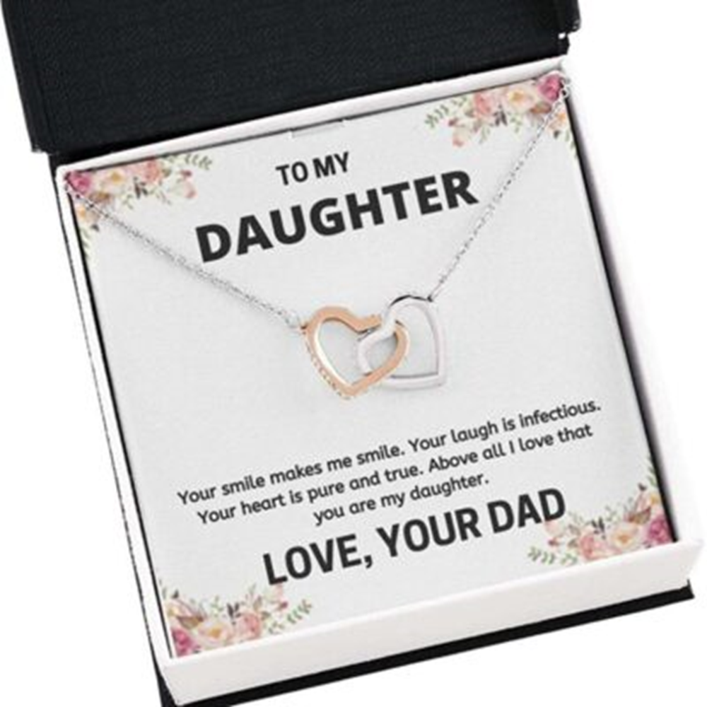 Daughter Necklace, To My Daughter Necklace Gift , Your Smile Makes Me Smile , Cute Necklace - Thegiftio