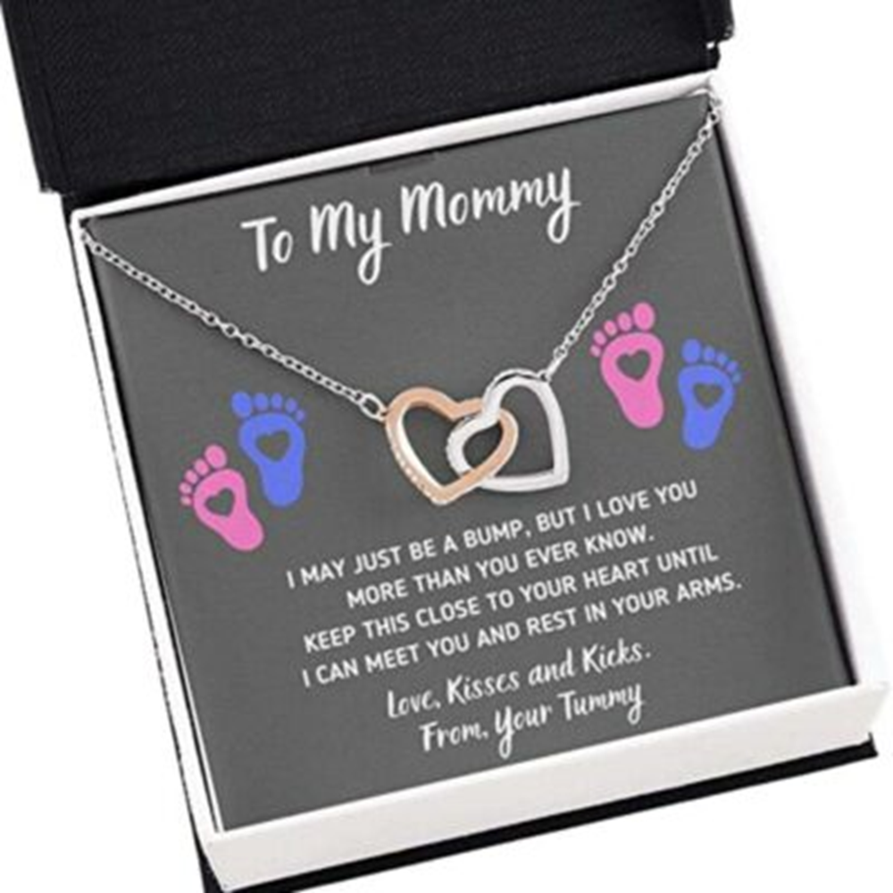 Mom Necklace, To My Mommy”Heart-Feet” Necklace. Baby Shower Present. Gift For Pregnant Mom - Thegiftio UK