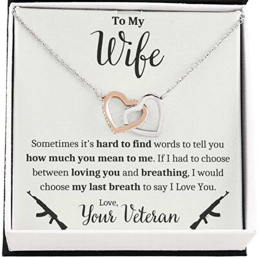 Wife Necklace, Necklace For Wife From Veteran Husband To My Wife”Veteran , Breathing” Necklace - Thegiftio UK