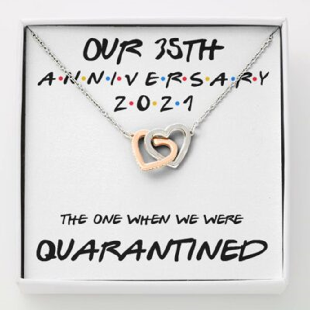 Wife Necklace, 35Th Anniversary Necklace Gift For Wife , Our 35Th Annivesary 2021 Quarantined - Thegiftio UK