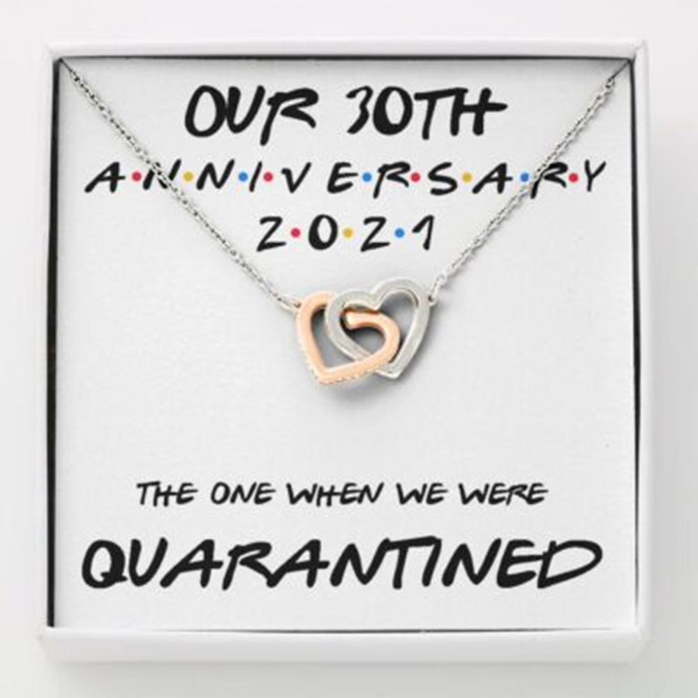 Wife Necklace, 30Th Anniversary Necklace Gift For Wife , Our 30Th Annivesary 2021 Quarantined - Thegiftio UK