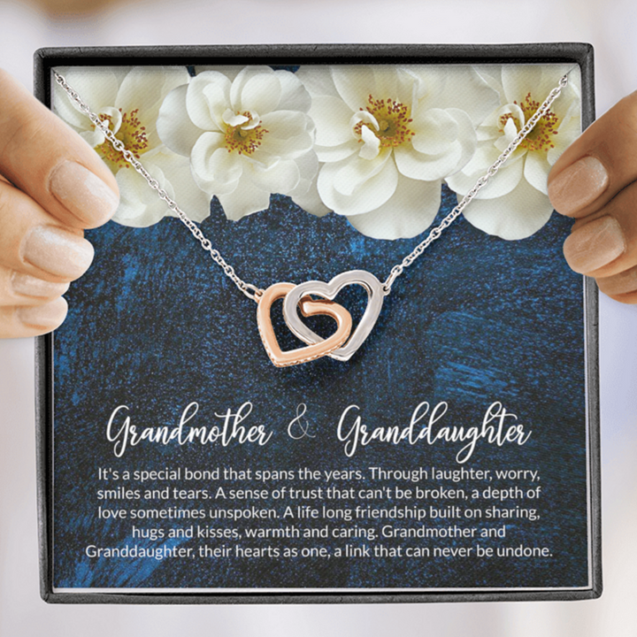 Grandma & Granddaughter Interlocking Heart Necklace - Thegiftio UK