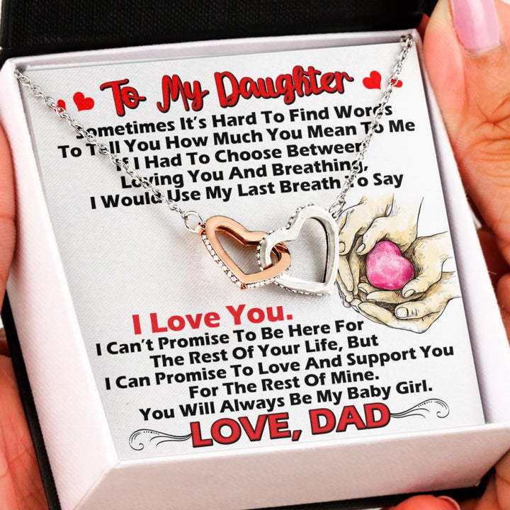 Gift For Daughter - Interlocking Heart Necklace - Thegiftio UK