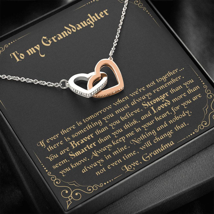 To My Granddaughter - Love Grandma - Interlocking Heart Necklace - Thegiftio UK