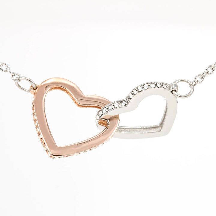 To My Sister "Moon And Back" Interlocking Heart Necklace