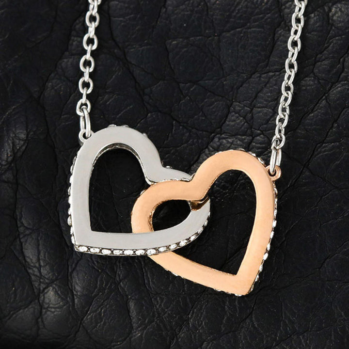 To My Sister "Moon And Back" Interlocking Heart Necklace