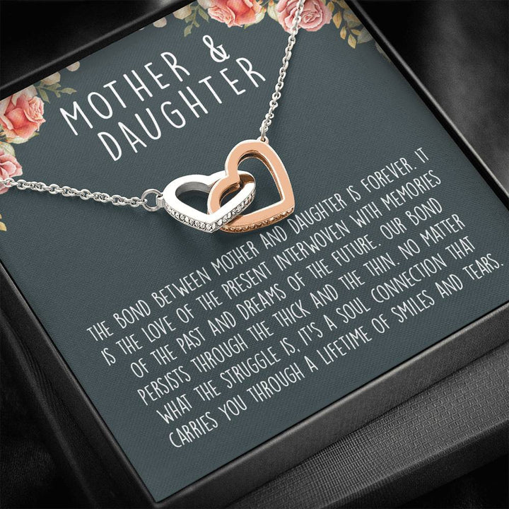 Mother Daughter Interlocking Heart Necklace - Thegiftio UK