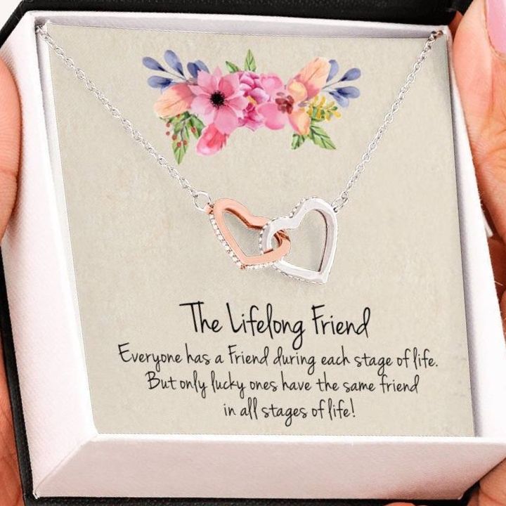 The Lifelong Friend • Interlocking Heart Necklace • Best Friend Gift • Bff Gift - Thegiftio UK