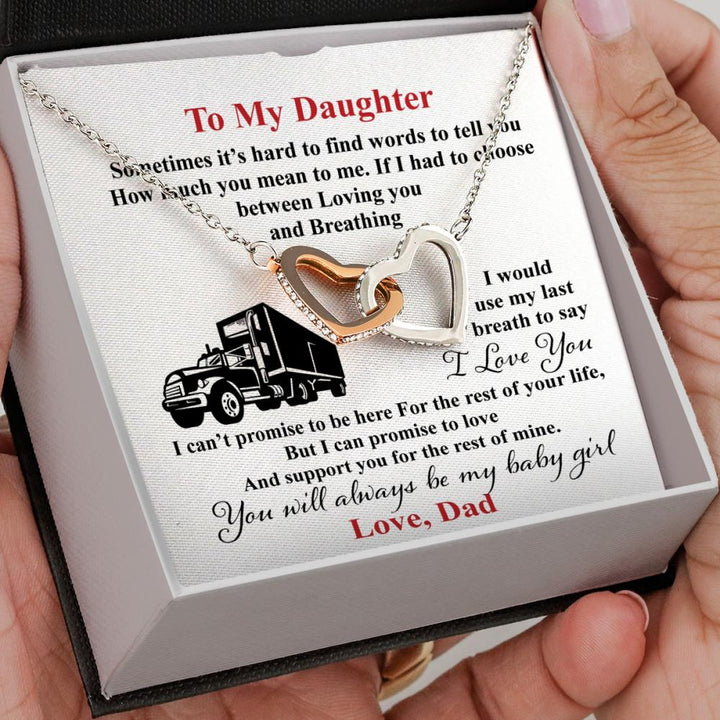 Trucker's Daughter - Interlocking Heart Necklace - Thegiftio UK