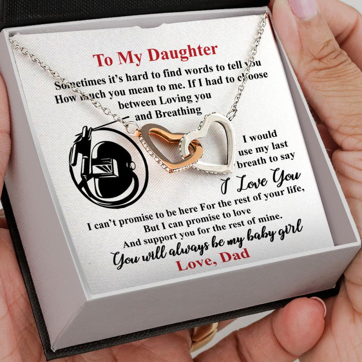 Welder's Daughter - Interlocking Heart Necklace - Thegiftio UK