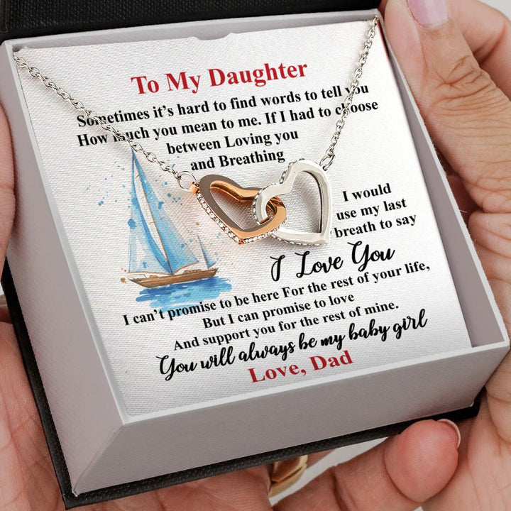 Gift For Daughter - Interlocking Heart Necklace - Thegiftio UK