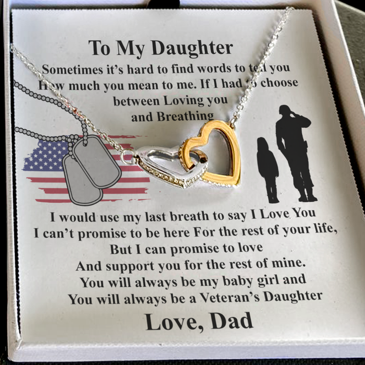 Veteran's Daughter - Interlocking Heart Necklace - Thegiftio UK