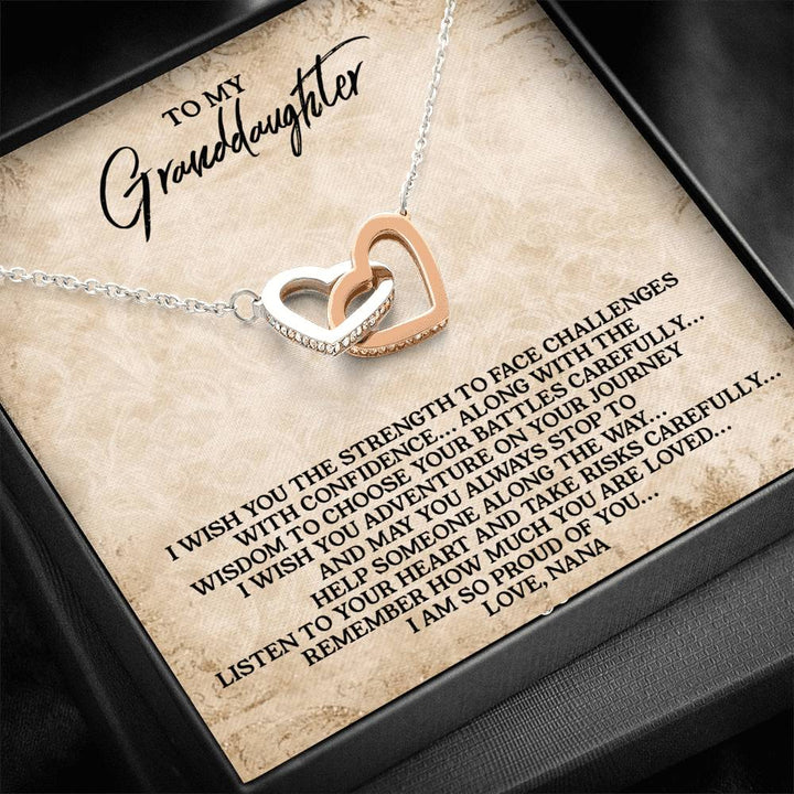 To My Granddaughter - Love Nana - Interlocking Heart Necklace - Thegiftio UK