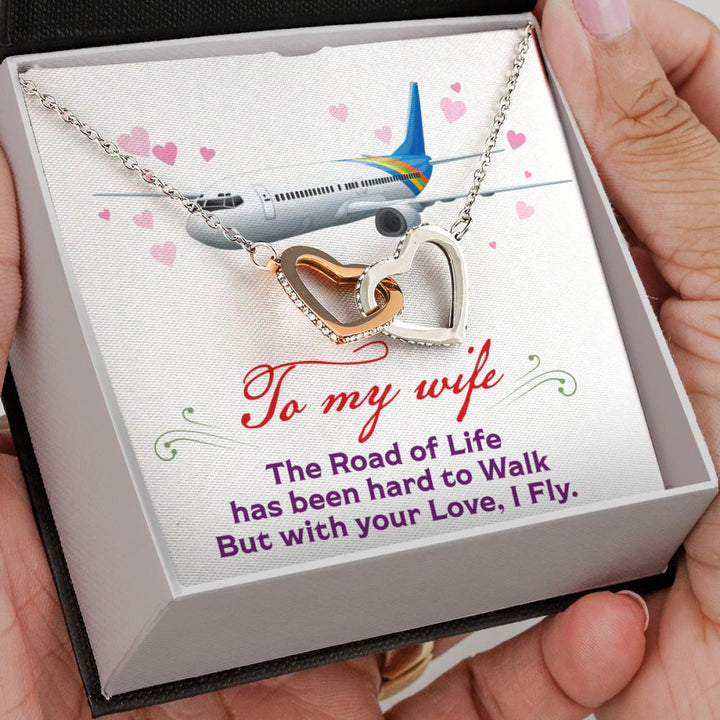 Pilot's Wife - Interlocking Heart Necklace - Thegiftio UK