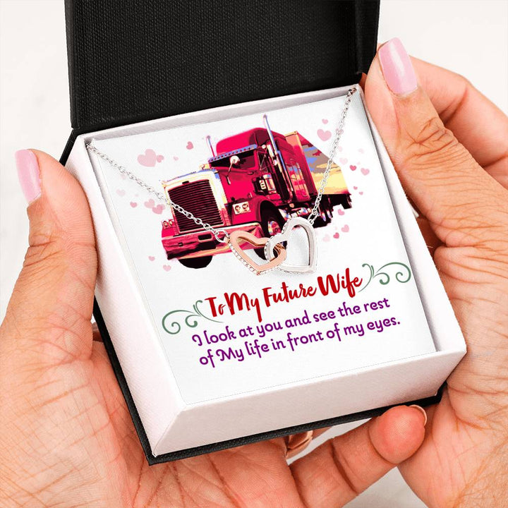 Trucker's Future Wife - Interlocking Heart Necklace - Thegiftio UK