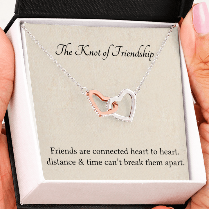 The Knot Of Friendship • Soul Sister • Interlocking Heart Necklace • Best Friend Gift • Bff Gift - Thegiftio UK