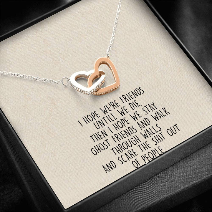 Ghost Friends • Soul Sister • Interlocking Heart Necklace • Best Friend Gift • Bff Gift - Thegiftio