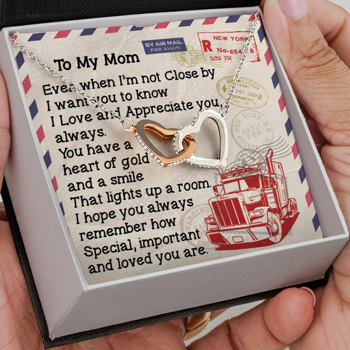 Trucker's Mom - Interlocking Heart Necklace - Thegiftio UK
