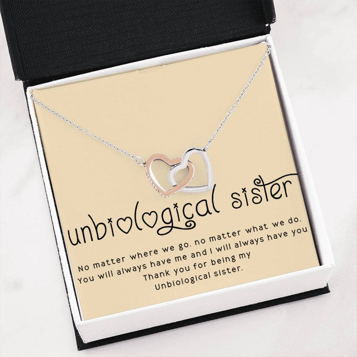 Unbiological Sister ★ Soul Sister - Interlocking Heart Necklace - Thegiftio