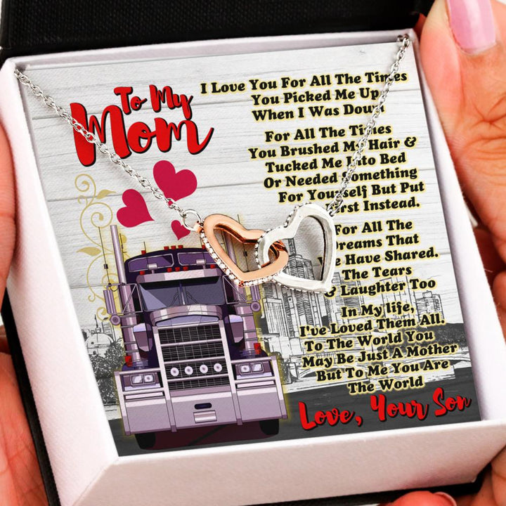Trucker's Mom- Interlocking Heart Necklace - Thegiftio UK