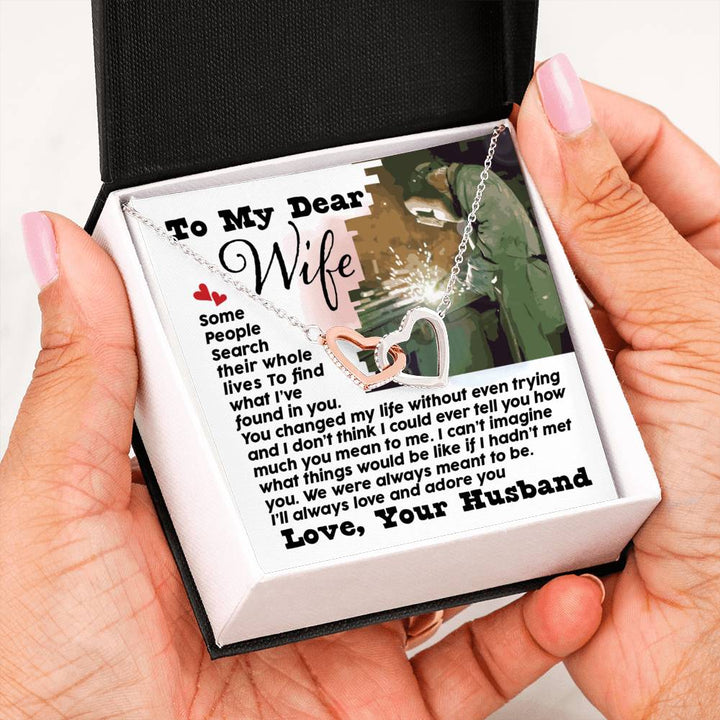 Welder's Wife - Interlocking Heart Necklace - Thegiftio UK