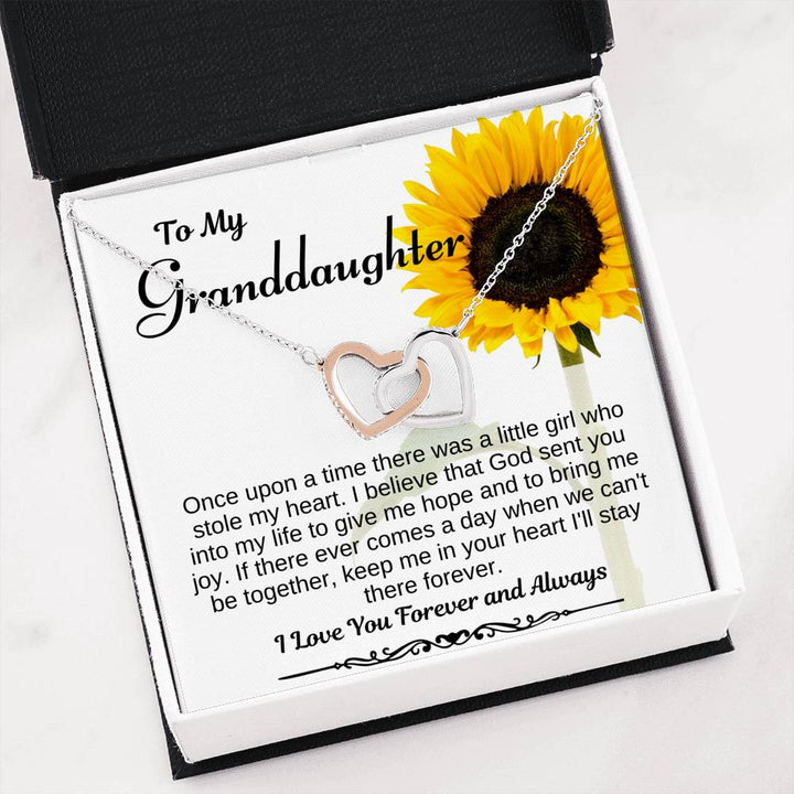 To My Granddaughter Interlocking Heart Necklace - Thegiftio UK