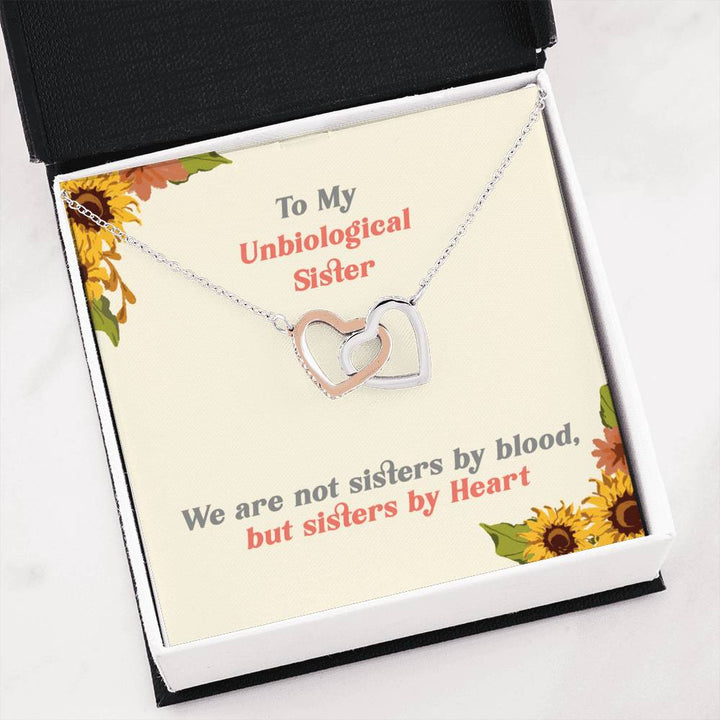 Interlocking Heart Necklace - To My Unbiological Sister - Thegiftio UK