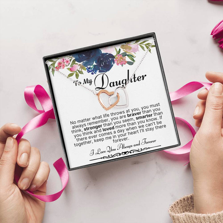 Interlocking Heart Necklace-To My Daughter - Thegiftio UK
