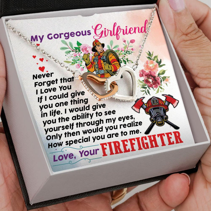 Firefighter's Girl - Interlocking Heart Necklace - Thegiftio UK