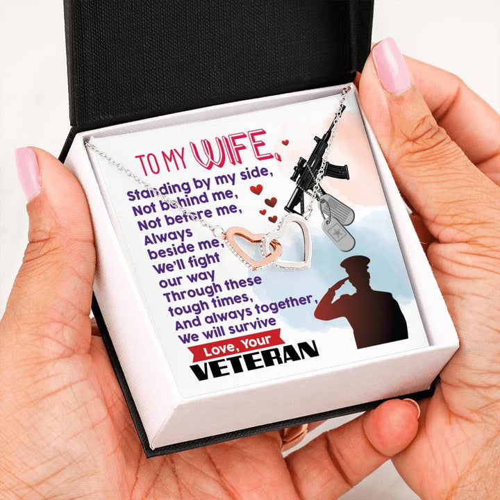 Veteran's Wife - Interlocking Heart Necklace - Thegiftio UK