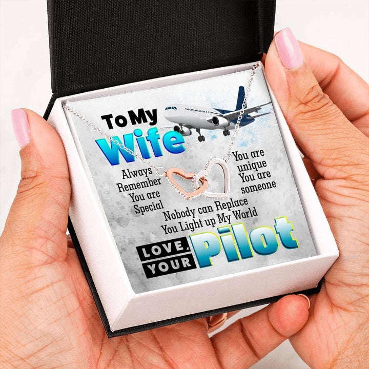 Pilot's Wife - Interlocking Heart Necklace - Thegiftio UK