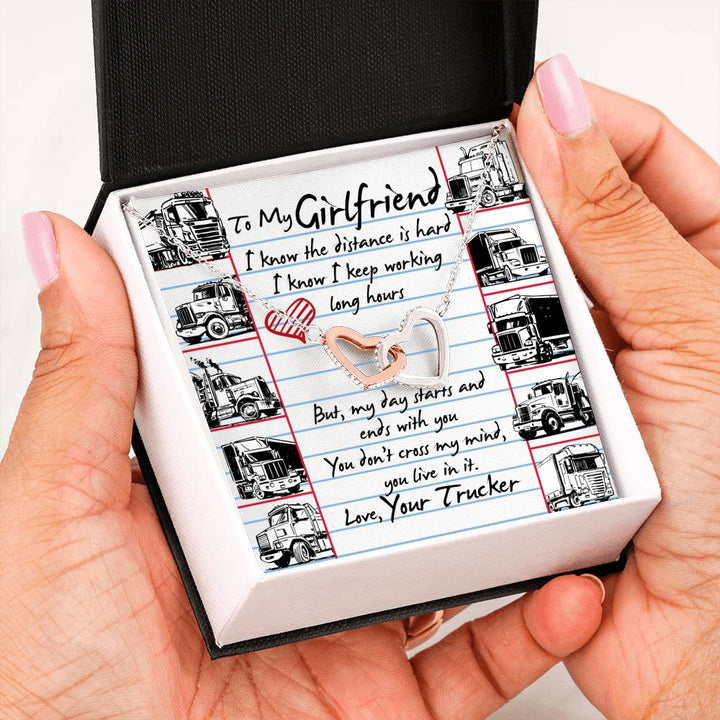 Trucker's Girlfriend - Interlocking Heart Necklace - Thegiftio UK