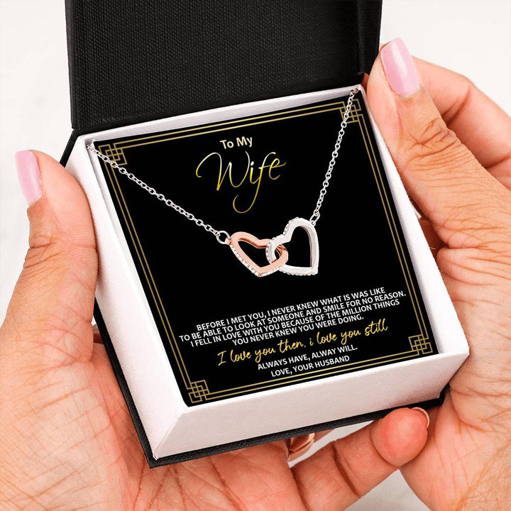 Interlocking Heart Necklace For Your Wife B01 - Thegiftio UK