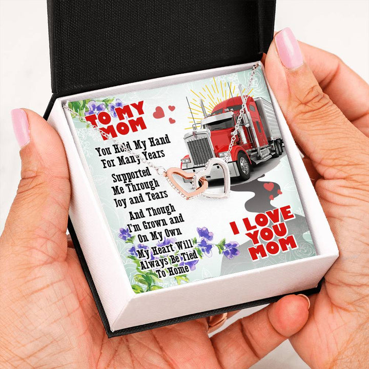 Trucker's Mom- Interlocking Heart Necklace - Thegiftio UK