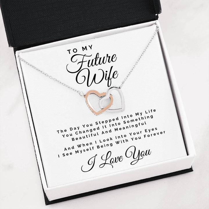 To My Future Wife Interlocking Heart Necklace - Thegiftio UK