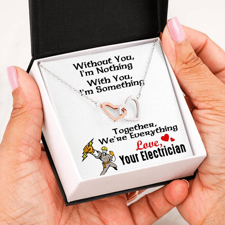 Electrician's Girlfriend- Interlocking Heart Necklace - Thegiftio UK