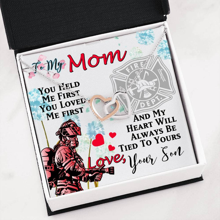 Firefighter's Mom - Interlocking Heart Necklace - Thegiftio UK