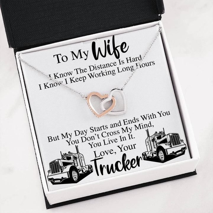 Trucker's Wife - Interlocking Heart Necklace - Thegiftio UK
