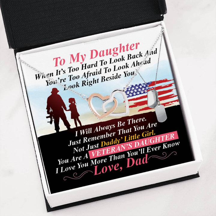 Veteran's Daughter - Interlocking Heart Necklace - Thegiftio UK