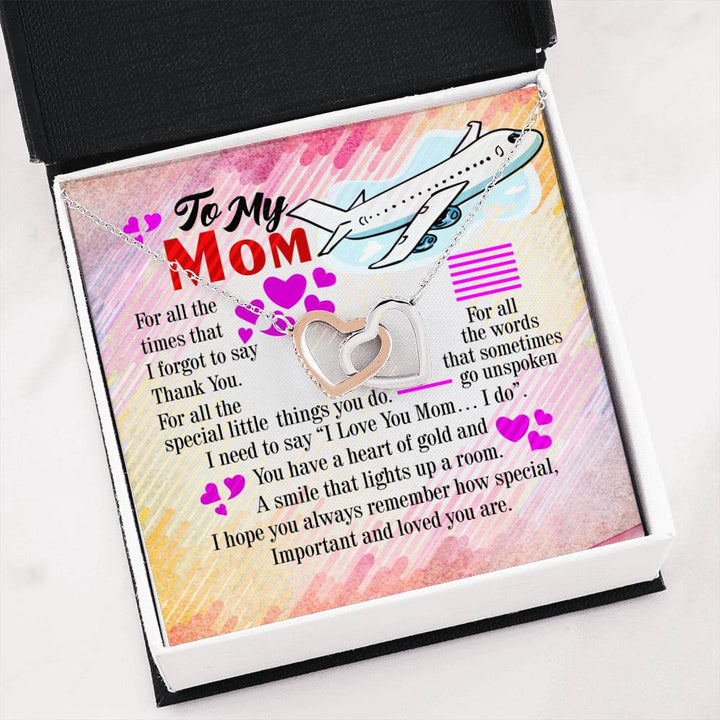 Pilot's Mom - Interlocking Heart Necklace - Thegiftio UK