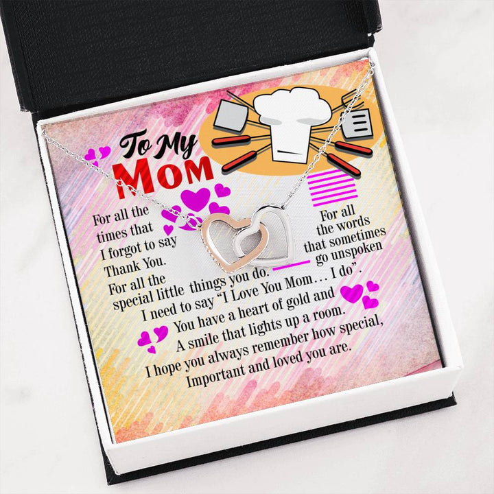 Chef's Mom - Interlocking Heart Necklace - Thegiftio UK