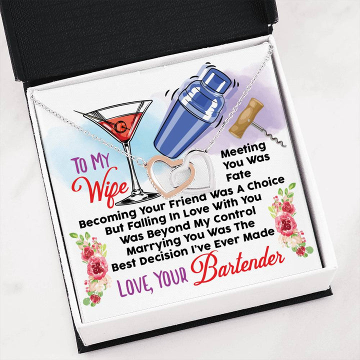 Bartender's Wife - Interlocking Heart Necklace - Thegiftio UK