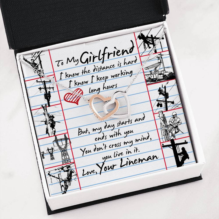 Lineman's Girlfriend - Interlocking Heart Necklace - Thegiftio UK