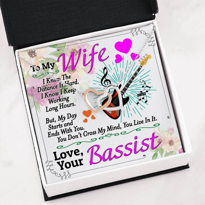 Bassist's Wife - Interlocking Heart Necklace - Thegiftio UK