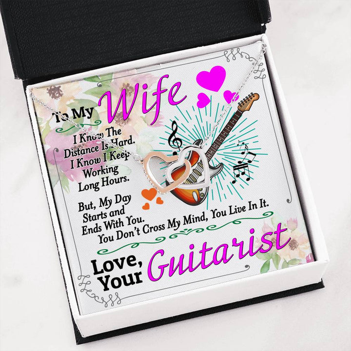 Guitarist's Wife - Interlocking Heart Necklace - Thegiftio UK
