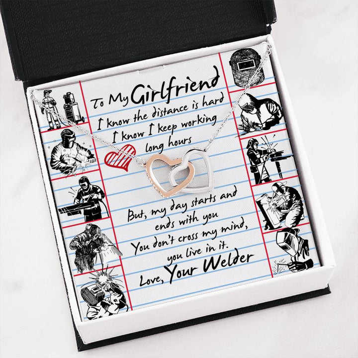 Welder's Girlfriend - Interlocking Heart Necklace - Thegiftio UK